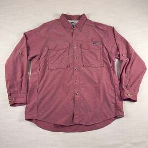 ExOfficio Air Strip Long Sleeve Adventure Travel Fishing Shirt Red XL